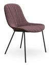 Sheru Chair, Fabric Gaia amethyst, Vintage leather cigar, Matt black powder-coated