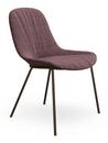 Sheru Chair, Fabric Gaia amethyst, Vintage leather cigar, Matt bronze powder-coated