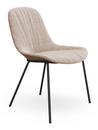 Sheru Chair, Fabric Gaia champagne, Vintage leather bourbon, Matt black powder-coated