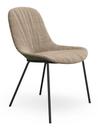 Sheru Chair, Fabric Gaia quartz, Vintage leather fango, Matt black powder-coated