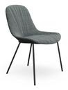 Sheru Chair, Fabric Gaia silver, Vintage leather black, Matt black powder-coated