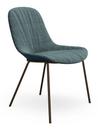 Sheru Chair, Fabric Gaia tourmaline, Vintage leather night blue, Matt bronze powder-coated