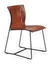 Cuoio Chair, Leather Saddle sherry, Without armrests