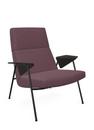 Votteler Chair, Low back, Fabric Gaia amethyst, Matt black powder-coated, Flamed oak