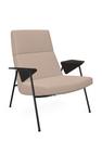 Votteler Chair, Low back, Fabric Gaia champagne, Matt black powder-coated, Flamed oak