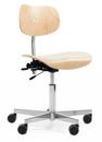 S 197 R20, Without armrests, Natural beech, Chrome plated/polished aluminum, Standard castors black for carpet