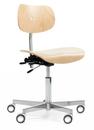 S 197 R20, Without armrests, Natural beech, Chrome plated/polished aluminum, Standard castors chrome for hard floor