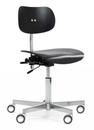 S 197 R20, Without armrests, Black stained beech, Chrome plated/polished aluminum, Standard castors chrome for carpet