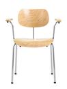 SE 68, Stackable, Without upholstery, Chrome-plated, With armrests, Natural