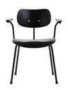 SE 68, Non-stackable, Without upholstery, Matt black powder-coated, With armrests, Black stained