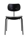 SE 68, Stackable, Without upholstery, Matt black powder-coated, Without armrests, Black stained