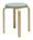 Artek - Stool E60, Seat lacquered green, Legs birch clear varnished
