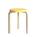 Artek - Stool 60, Seat lacquered yellow, Legs birch clear varnished
