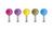 Schönbuch - Dots Wall Hooks Set of 5, Colour mix "Favorites"