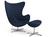 Fritz Hansen - Egg Chair, Christianshavn, Christianshavn 1155 - Dark blue, Satin polished aluminium, With footstool