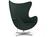 Fritz Hansen - Egg Chair, Christianshavn, Christianshavn 1161 - Dark green, Satin polished aluminium, Without footstool