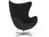 Fritz Hansen - Egg Chair, Divina, Divina 191 - Black, Satin polished aluminium, Without footstool