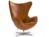 Fritz Hansen - Egg Chair, Leather Grace, Walnut, Satin polished aluminium, Without footstool