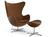 Fritz Hansen - Egg Chair, Leather Essential, Walnut, Satin polished aluminium, With footstool