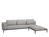 Gloster - Grid Lounge Sofa, Left armrest, Seagull, Without waterproof cover