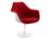Knoll International - Saarinen Tulip Armchair, Swivel, Upholstered inner shell and seat cushion, White, Bright Red (Tonus 130)