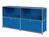 USM Haller - USM Haller Sideboard L, Customisable, Gentian blue RAL 5010, Open, With 2 drop-down doors