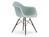 Vitra - Eames Plastic Armchair RE DAW, Ice grey, With full upholstery, Ice blue / ivory, Standard version - 43 cm, Dark maple