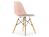 Vitra - Eames Plastic Side Chair RE DSW, Pale rose, With seat upholstery, Warm grey / ivory, Standard version - 43 cm, Yellowish maple
