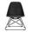 Vitra - Eames Plastic Side Chair RE LSR, Deep black, Without upholstery, Powder-coated basic dark