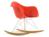 Vitra - RAR with Upholstery, Red (poppy red), With seat upholstery, Coral / poppy red , Without border welting, Chrome/yellowish maple
