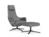 Vitra - Repos, Chair Repos & Ottoman, Fabric Dumet sierra grey melange, 46 cm, Basic dark