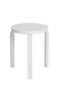 Stool 60 Seat and legs white varnished