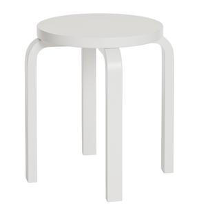 Stool E60 Seat and legs white varnished