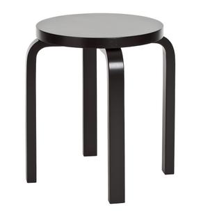 Stool E60 Seat and legs black varnished