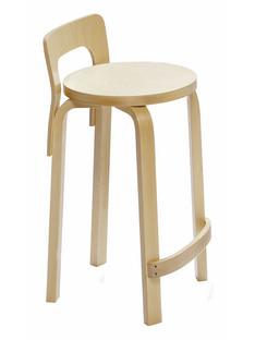 Kitchen Chair K65 Seat white laminate, Legs birch clear varnished