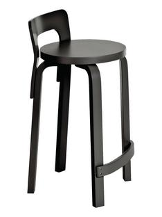 Kitchen Chair K65 Seat and legs black varnished