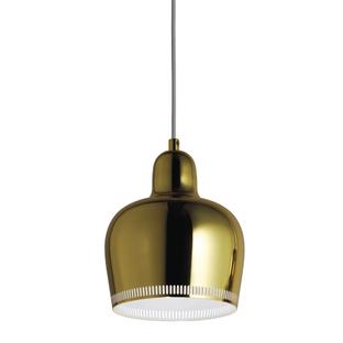 Pendant Lamp A330S Golden Bell Brass/white