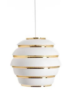 Pendant Lamp A331 Beehive White, brass plated steel rings