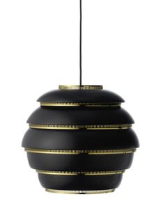 Pendant Lamp A331 Beehive Black, brass plated steel rings