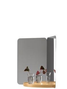 124° Mirror Medium|with shelf, ash, clear lacquer