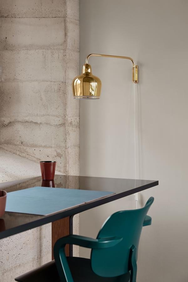 Wall Light A330S Golden Bell, Chrome | Artek | by Alvar