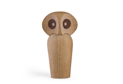 Owl Large (H 17 cm)|Natural oak