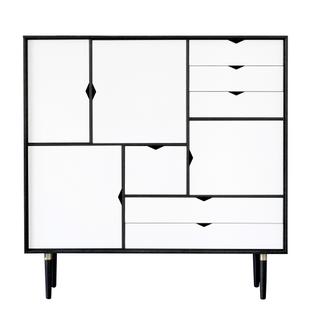 S3 Drawer Black lacquered|White