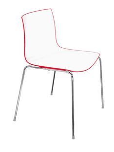Catifa 46 Tube Chrome|Bicoloured|Back red, seat white|Without armrests