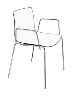 Catifa 46 Tube Chrome|Bicoloured|Back black, seat white|With armrests