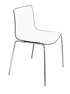 Catifa 46 Tube Chrome|Bicoloured|Back black, seat white|Without armrests