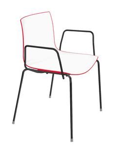 Catifa 46 Tube Black|Bicoloured|Back red, seat white|With armrests