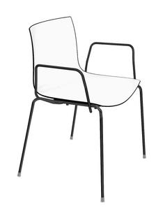 Catifa 46 Tube Black|Bicoloured|Back black, seat white|With armrests