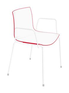 Catifa 46 Tube White|Bicoloured|Back red, seat white|With armrests
