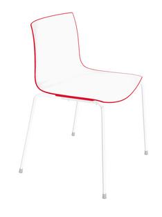 Catifa 46 Tube White|Bicoloured|Back red, seat white|Without armrests